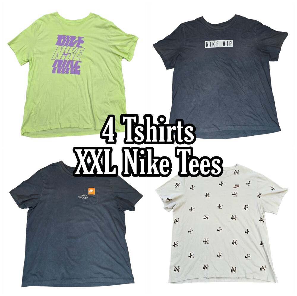 4 Nike Tshirts Size XXL Logo Swoosh Graphic Monogram Print Short Sleeves 2X